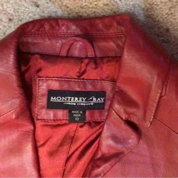Final days - Monterey Bay Soft Red Leather Blazer Jacket - Picture 3 of 5